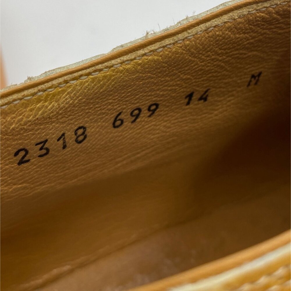 Vintage Mauri Exotic Full Alligator Mens 14M Italian Tan Brown Honey Dress Shoes - Picture 7 of 14